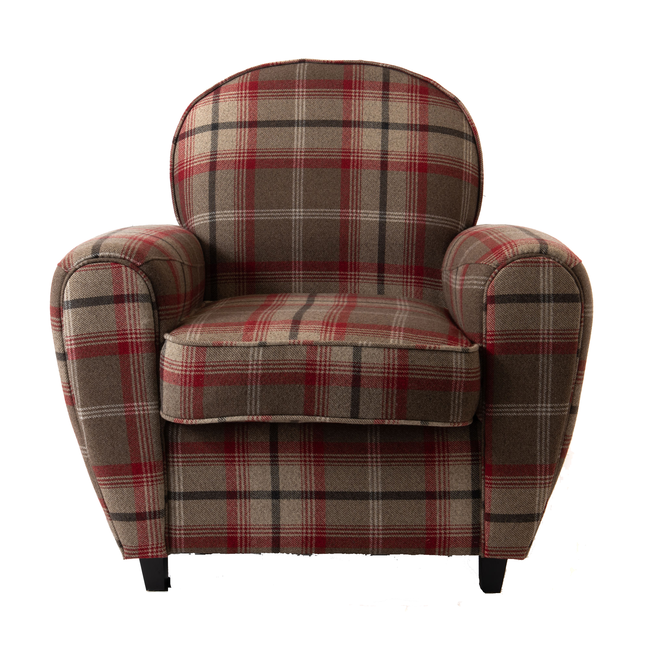 Sillón club TARTAN rojo