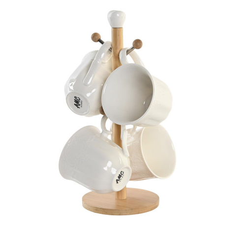 Set 4 tazas con soporte MATHEU