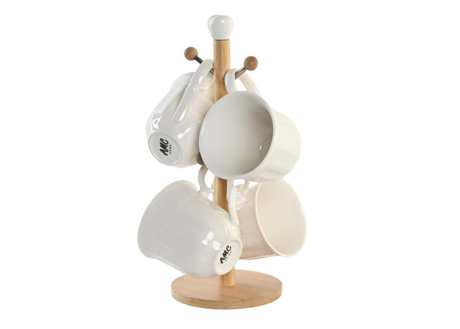 Set 4 tazas con soporte MATHEU