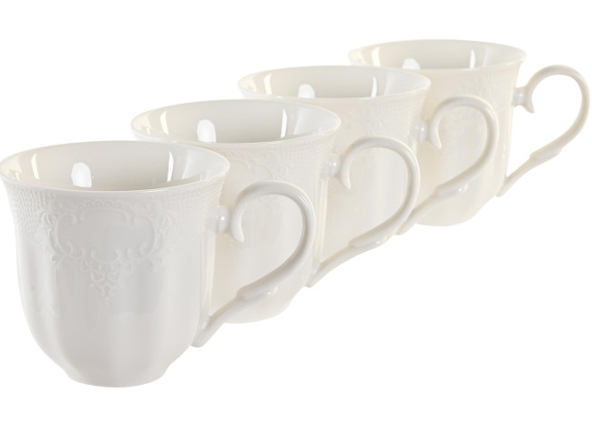 Set 4 tazas con soporte MATHEU