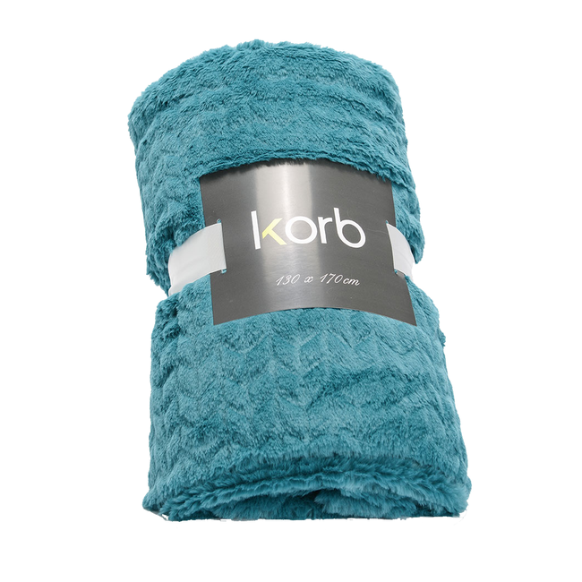 Manta CHEVRON azul jade