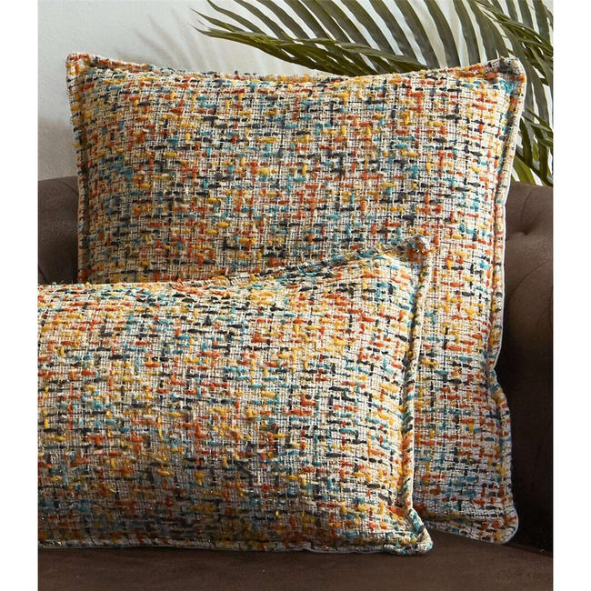 Cojín ENTRAMADO cuadrado amarillo