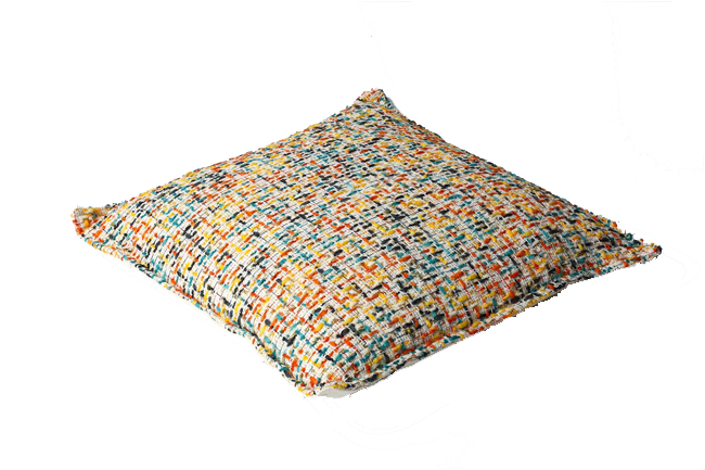 Cojín ENTRAMADO cuadrado amarillo