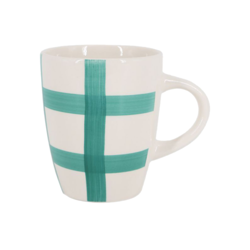 Mug CUADROS TURQUESA