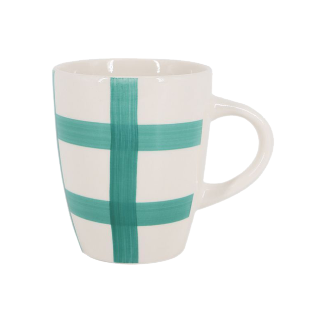 Mug CUADROS TURQUESA