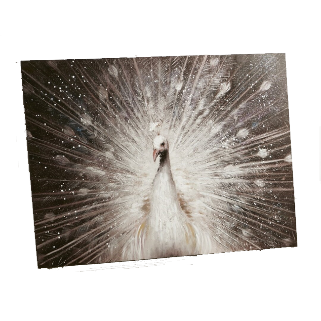 Cuadro óleo PAVO REAL