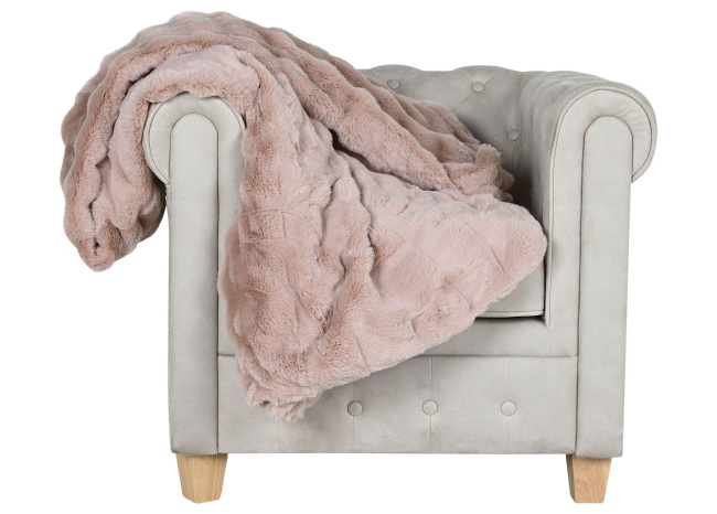 Manta LYNES rosa viejo grande