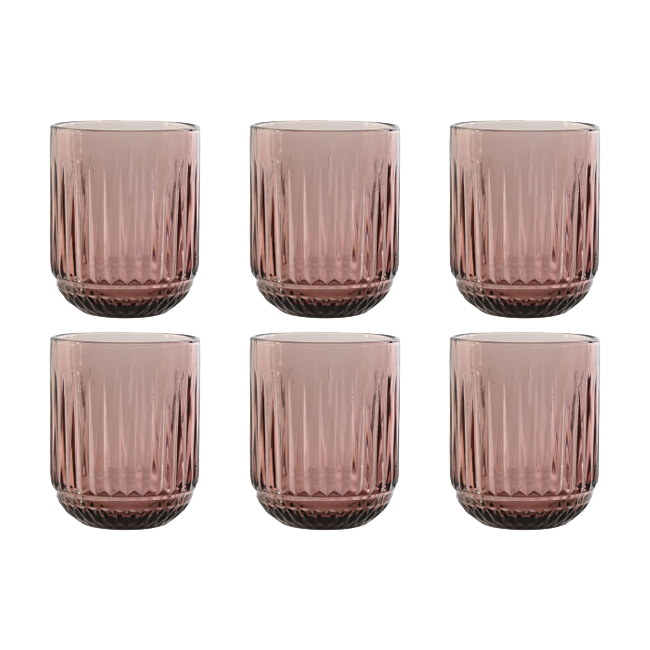 Set 6 vasos RAYADO rosa
