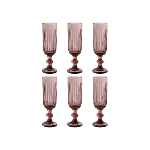 Set 6 copas cava RAYADO ROSA