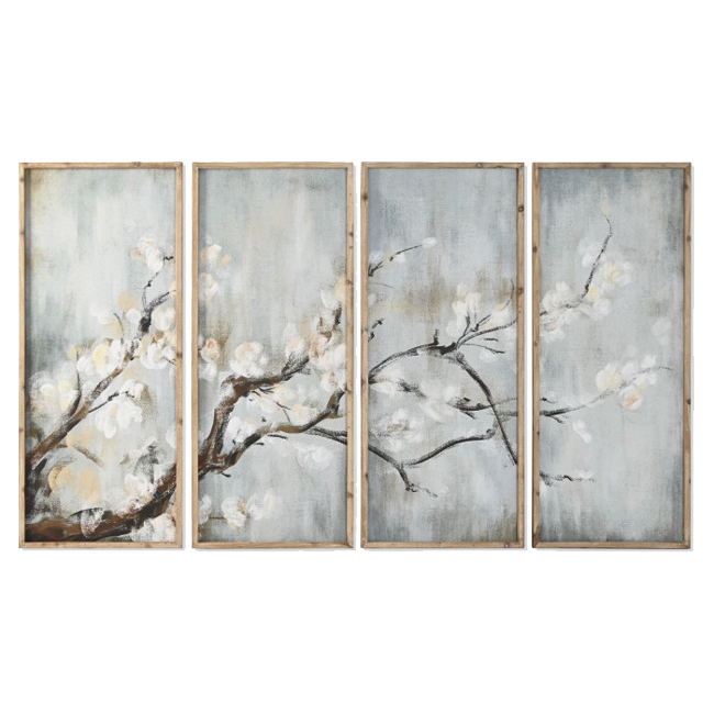 Set 4 cuadros CEREZO AZUL 