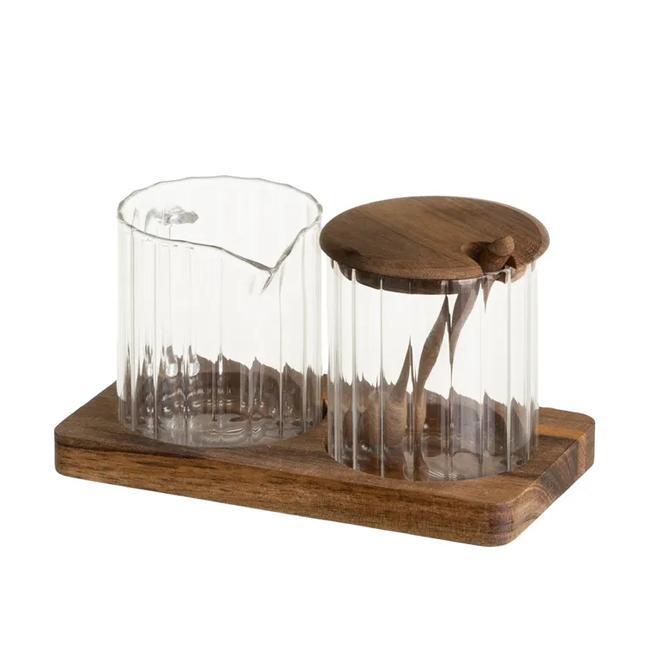 Set lechera + azucarero ACACIA