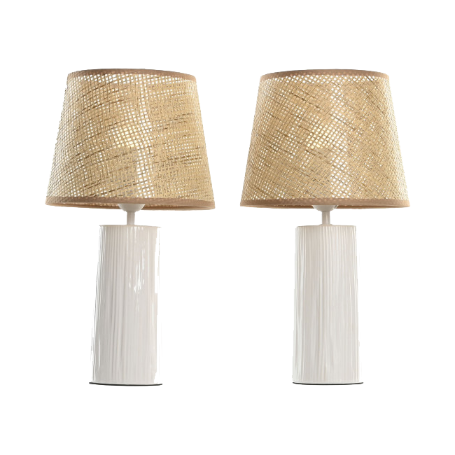 LAMPARA SOBREMESA CERAMICA FIBRA