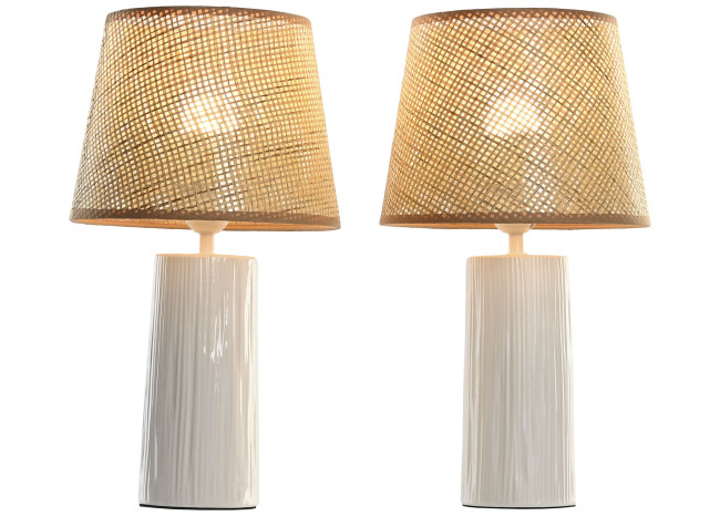 LAMPARA SOBREMESA CERAMICA FIBRA