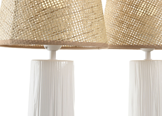 LAMPARA SOBREMESA CERAMICA FIBRA