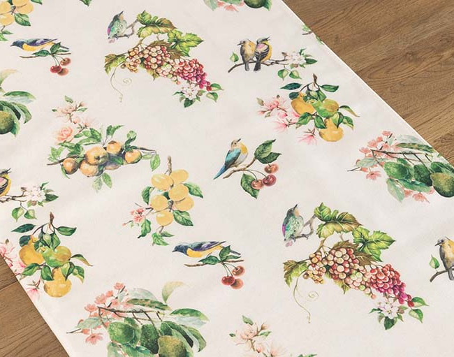 Camino de mesa FRUTAS Y PAJAROS 