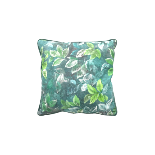 Cojín HOJAS TURQUESA cuadrado