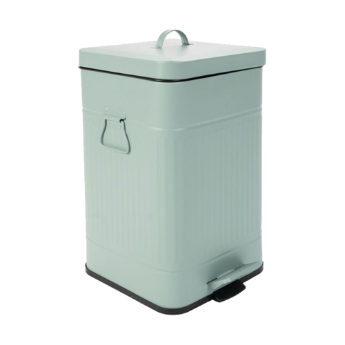 Papelera ANTIGUA verde agua