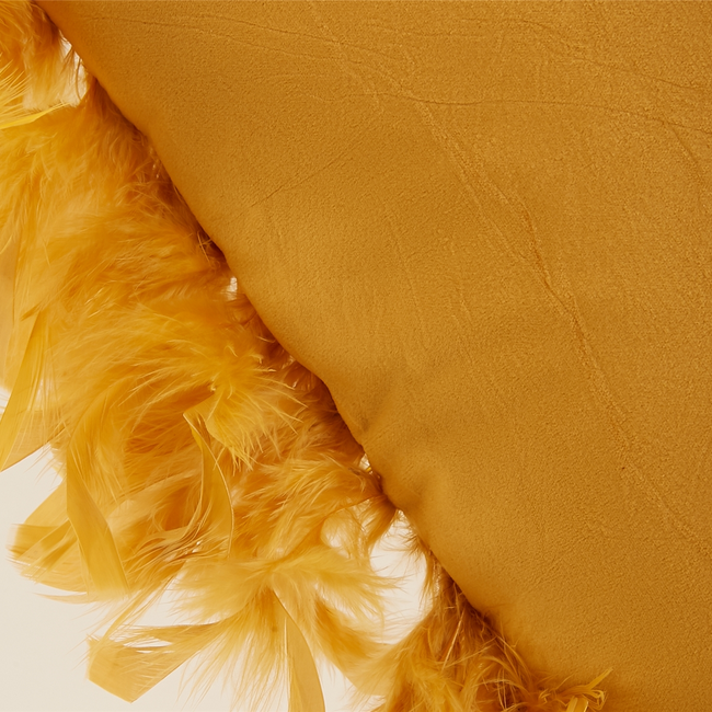 Cojín PLUMAS mostaza