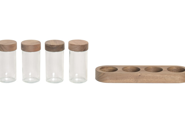 Set 4 especieros ACACIA 