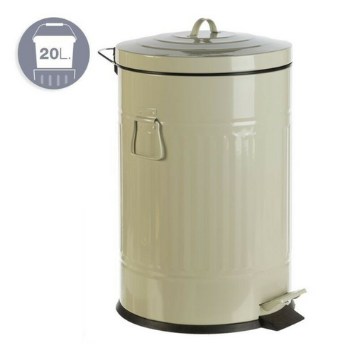 Papelera antigua beige