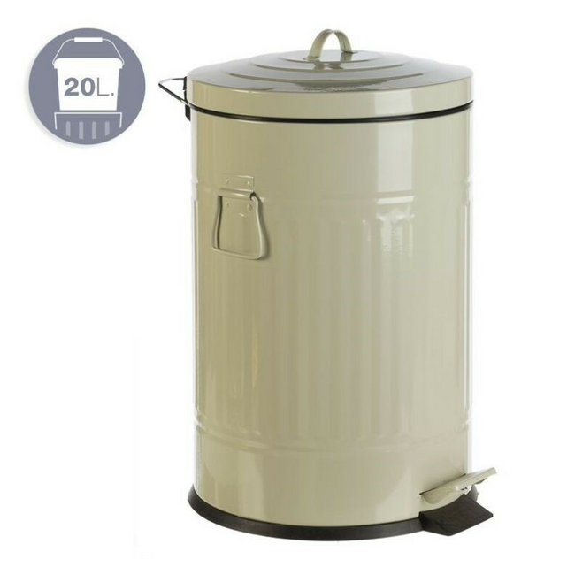 Papelera antigua beige