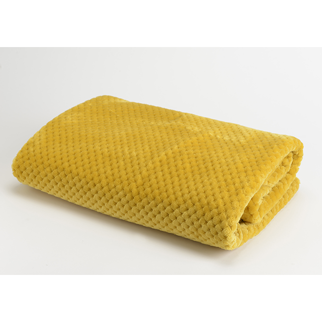 Manta Ajedrez mostaza 130x170