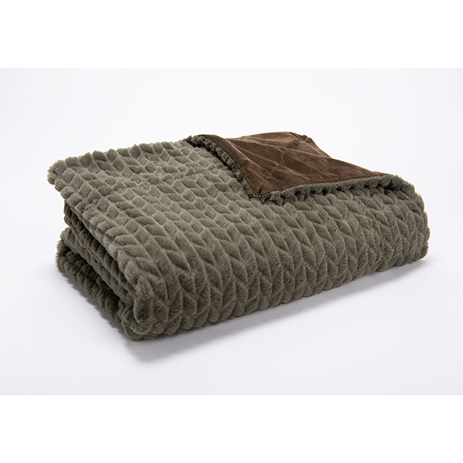 Manta Chevron kaki 130x170