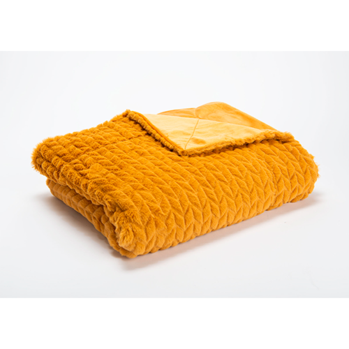 Manta Chevron mostaza 130x170