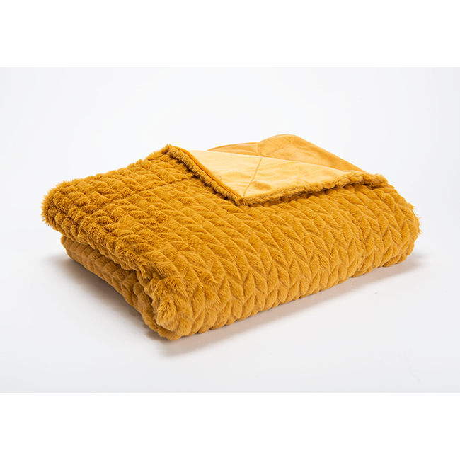 Manta Chevron mostaza 130x170